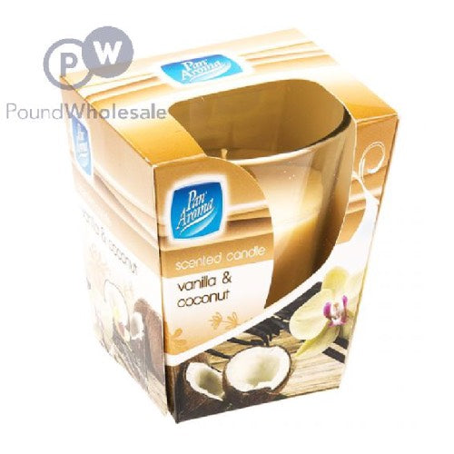 PAN AROMA CLEAR GLASS VANILLA & COCONUT CANDLE 12s Main image