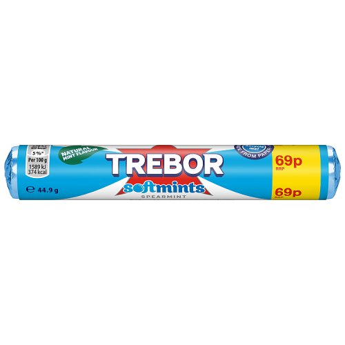 TREBOR SOFTMINTS SPEARMINT MINTS ROLL 69P PMP 44g Main image