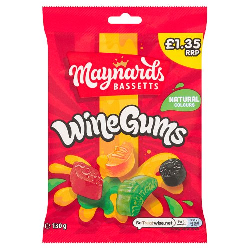 MAYNARDS BASSETTS WINE GUMS SWEETS BAG £1.35 PMP 165g