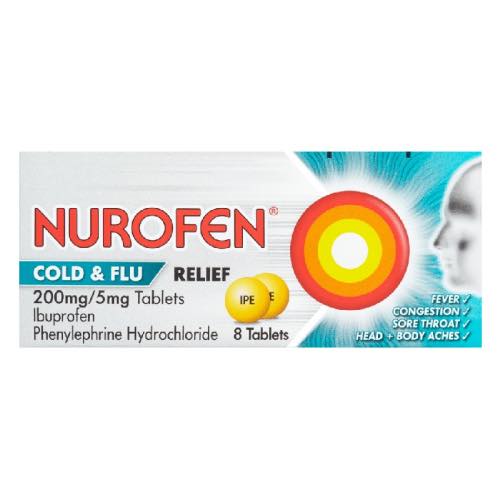NUROFEN COLD & FLU RELIEF TABLETS 8s Main image