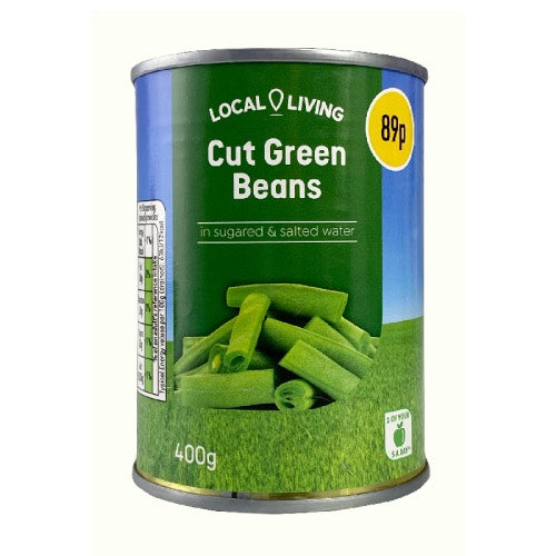 LOCAL LIVING CUT GREEN BEANS 89P 400g