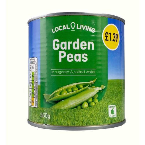 LOCAL LIVING GARDEN PEAS 560g Main image