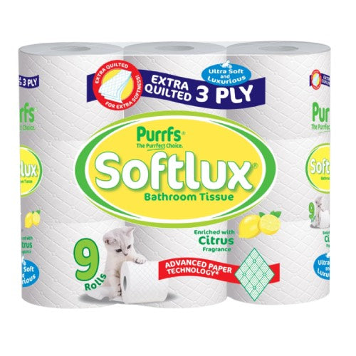 PURFFS SOFTLUX 3PLY LEMON 9ROLL Main image