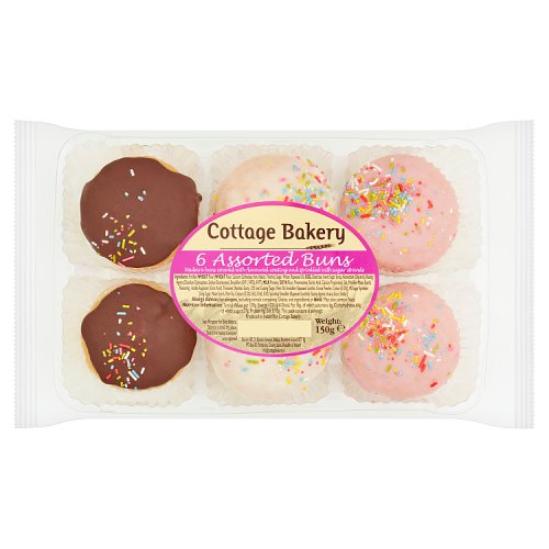 COTTAGE BAKERY ASSORTED BUNS £1.69 6's Main image