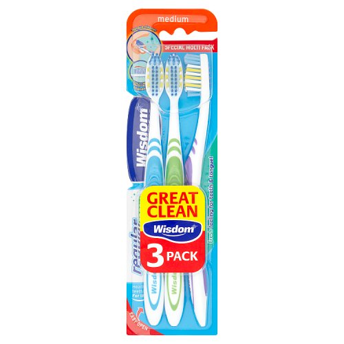 WISDOM REGULAR FRESH MEDIUM TOOTHBRUSH TRIPLE 6s
