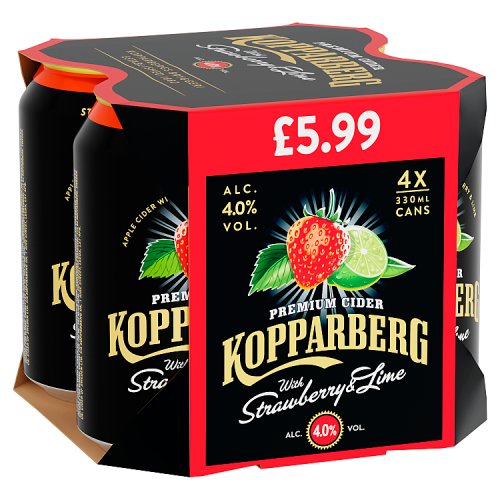 KOPPARBERG STRAWBERRY & LIME [4 PACK] CANS 4x330m Main image