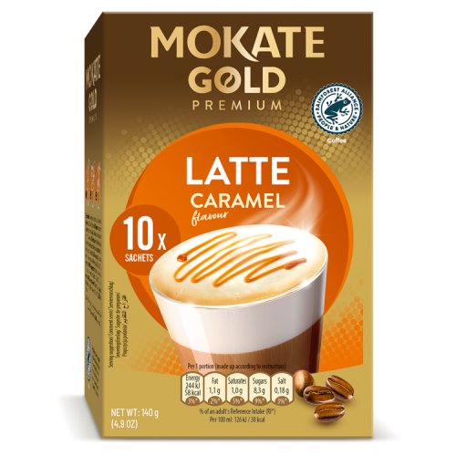 MOKATE GOLD LATTE CARAMEL SACHETS 10x14g
