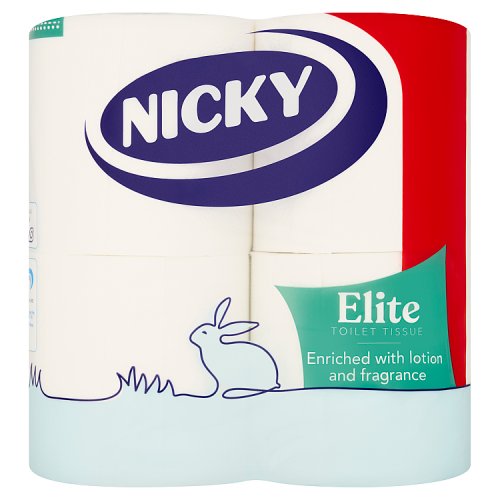 NICKY ELITE WHITE TOILET ROLL 4ROLL