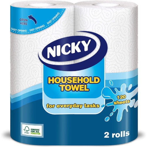 NICKY HOUSEHOLD KITCHEN TOWEL 2roll