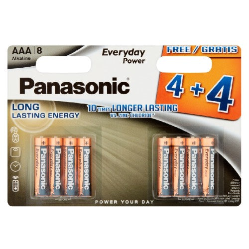 PANASONIC EVERYDAY ALKALINE AAA 8 PACK