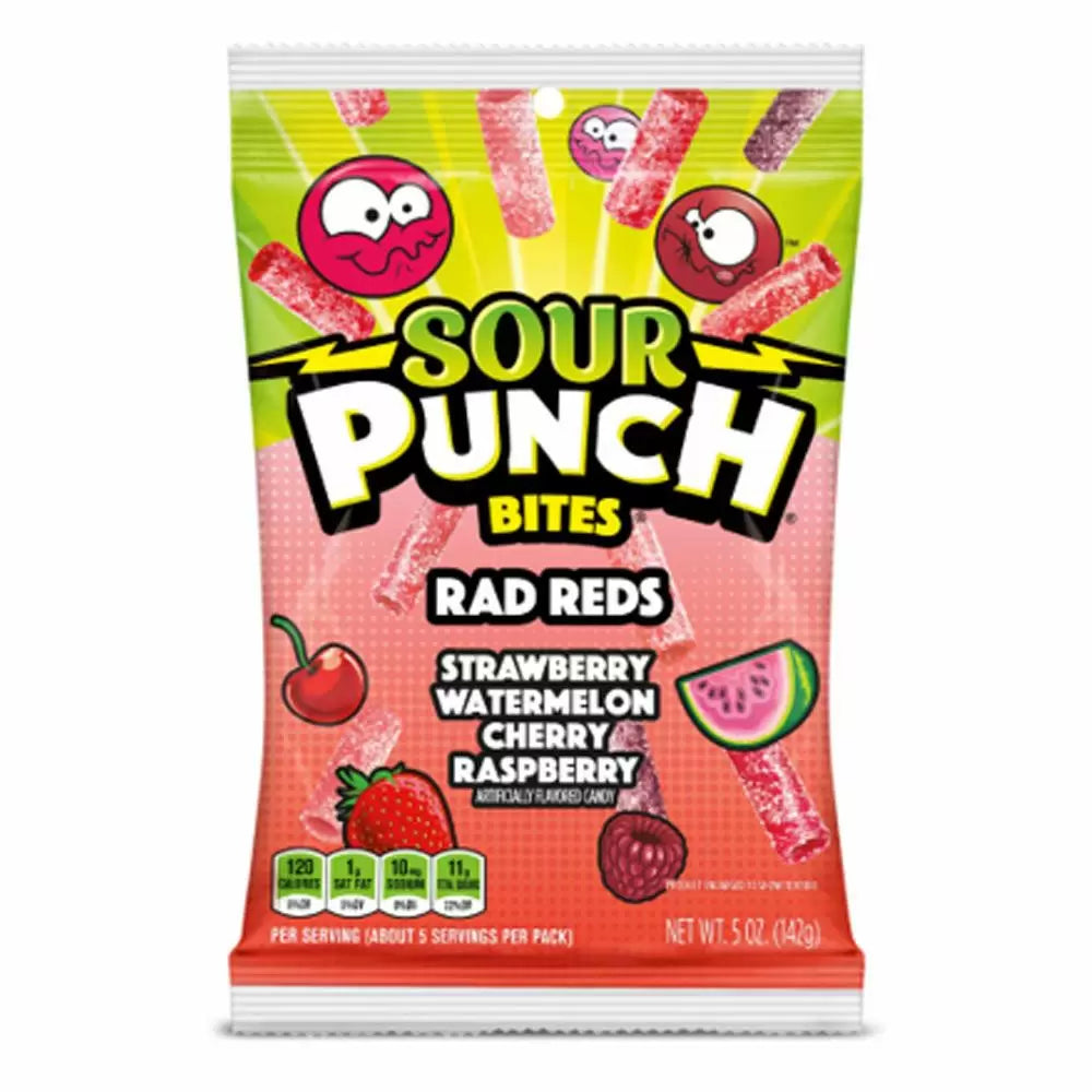 Sour Punch Bites Rad Reds Assorted Flavoured Candy 142g