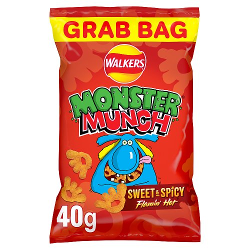 WALKERS MONSTER MUNCH SWEET & SPICY FLAMIN HOT 40g Main image