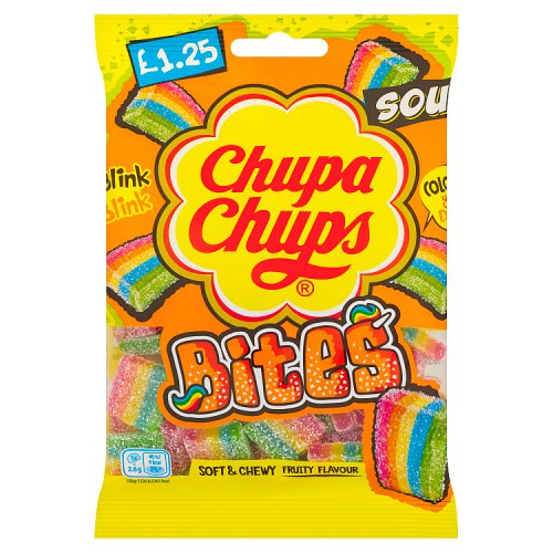 CHUPA CHUPS MINI BITES SOUR VEGAN BAG £1.25 120g