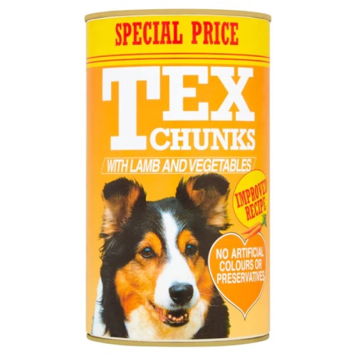 TEX CHUNKS LAMB & VEG DOG FOOD 1.2kg