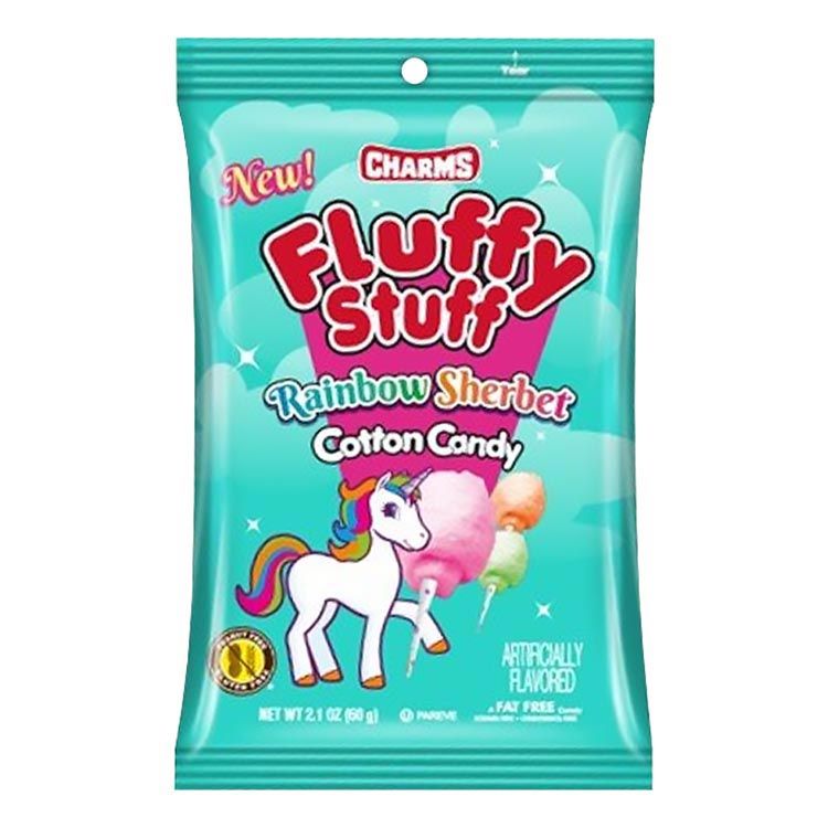 Charms Fluffy Stuff Rainbow sherber Cotton Candy 60g