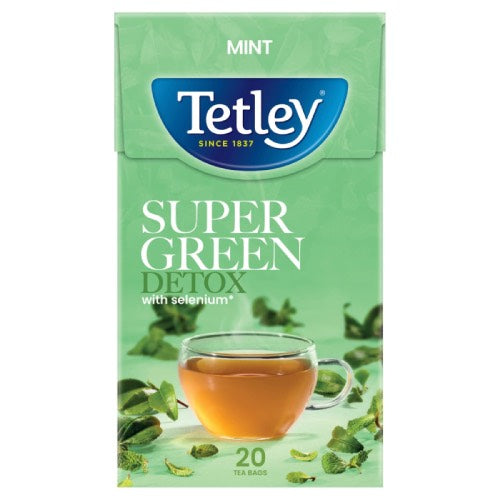 TETLEY SUPER GREEN DETOX MINT TEA 20s Main image