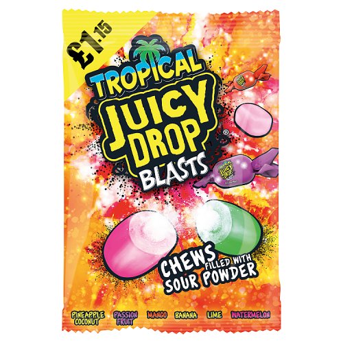 BAZOOKA JUICY DROP BLASTS TROPICAL £1.15 120g Main image