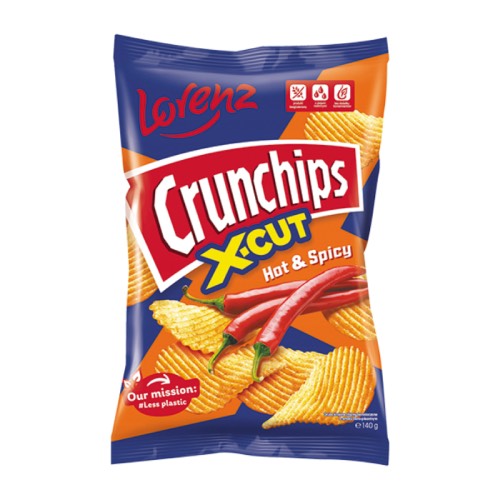 LORENZE CRUNCHIPS X CUT HOT & SPICY 140g