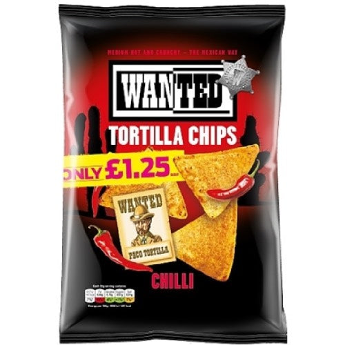 WANTED TORTILLA CHILLI £1.25 125g