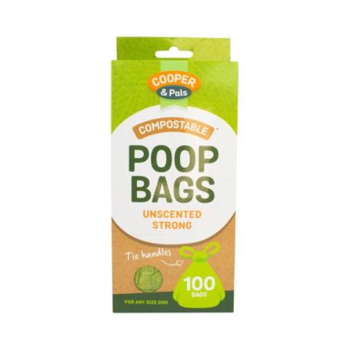 COOPER & PAL GREEN TIE HANDLE POOP BAGS 100s Main image