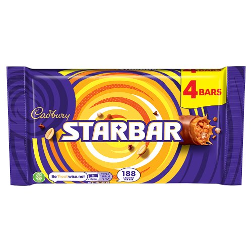 CADBURY STARBAR CHOCOLATE BAR 4 PACK MULTIPACK 4pk