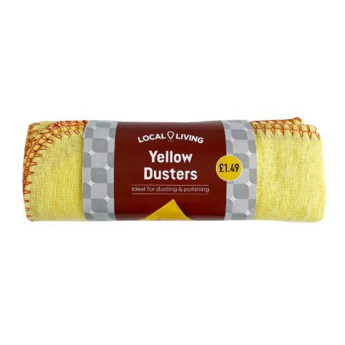 LOCAL LIVING YELLOW DUSTERS £1.49 4s