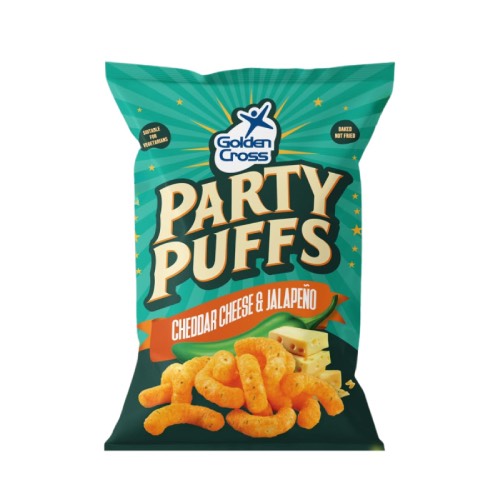 GOLDEN CROSS PARTY PUFFS CHEDDAR CHEESE & JALAPENO 40g Main image