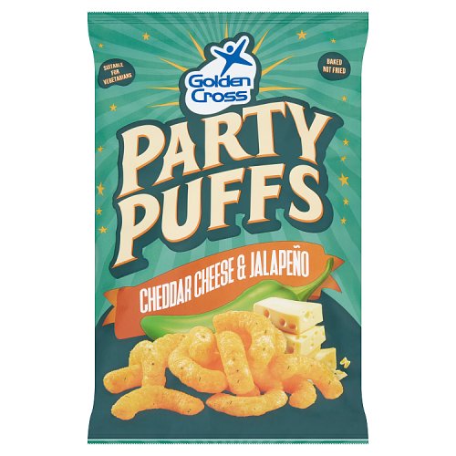 GOLDEN CROSS PARTY PUFFS CHEDDAR CHEESE & JALAPENO 125g Main image