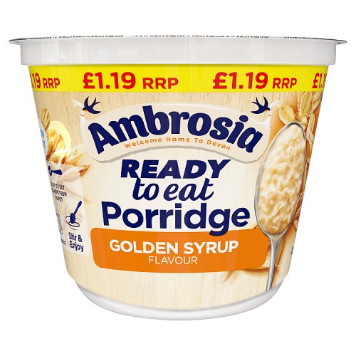 AMBROSIA RTE PORRIDGE GOLDEN SYRUP £1.19 210g Main image
