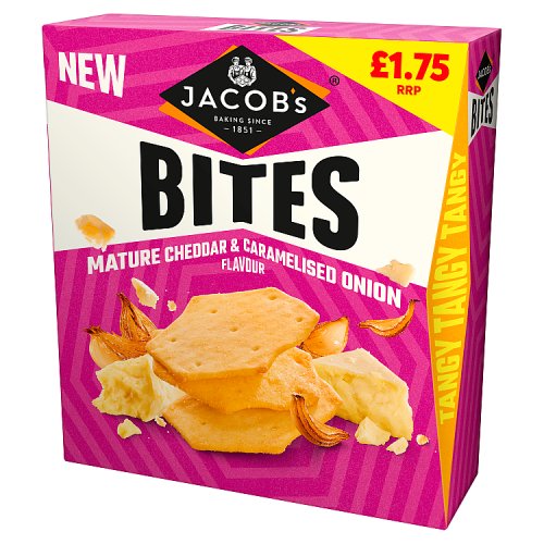 JACOBS BITES MATURE CHEDDAR & ONION £1.75 125g Main image