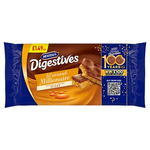 MCVITIES DIGESTIVES SLICES CARAMEL 5PACK Main image