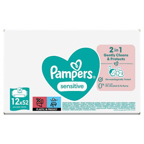 PAMPERS SENSITIVE BABY WIPES 52s Main image