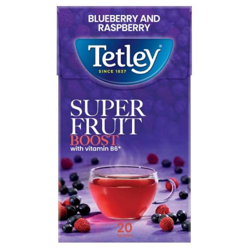 TETLEY SUPER FRUITS BOOST BLUEBERRY & RASPBERRY 20s Main image