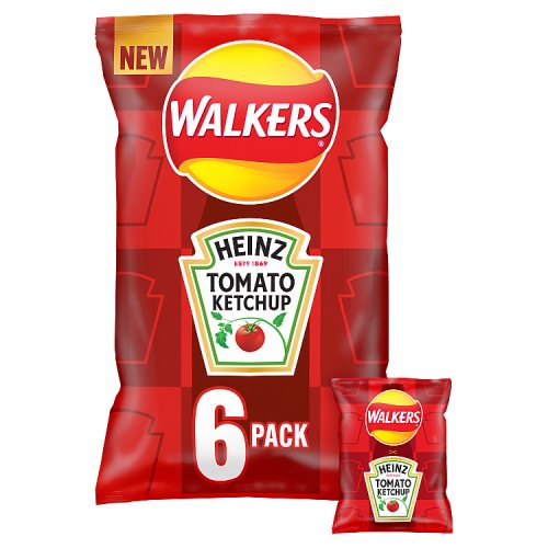 WALKERS HEINZ TOMATO KETCHUP [6 PACK] 25g