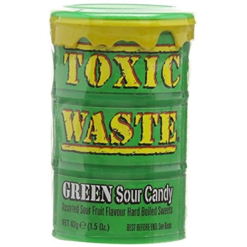 TOXIC WASTE GREEN SOUR CANDY DRUM 42g