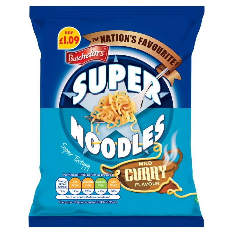 BATCHELORS SUPER NOODLES MILD CURRY £1.09 90g Main image