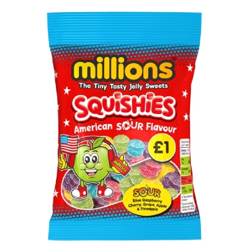MILLIONS SQUISHIES AMERICAN SOUR 120g