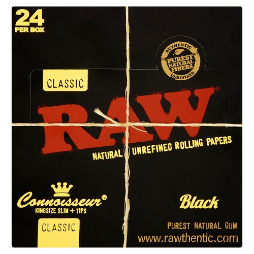 RAW BLACK CONNOISSEUR KING SIZE SLIM 24s
