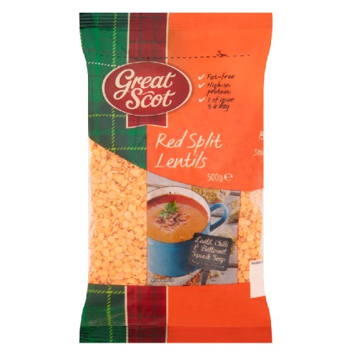 GREAT SCOT RED SPLIT LENTILS 500g Main image