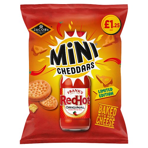 MINI CHEDDARS FRANKS RED HOT £1.25 90g Main image