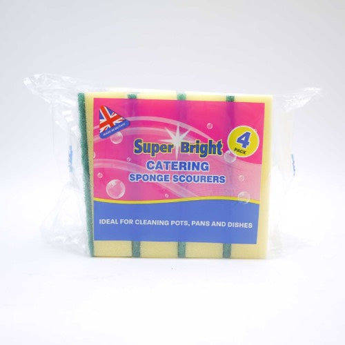 SUPERBRIGHT 4PK CATERING SPONGE SCOURER 4s