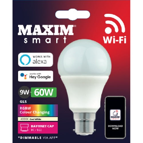 MAXIM LED GLS BC 9W SMART TEMP CHANGING 1s Main image
