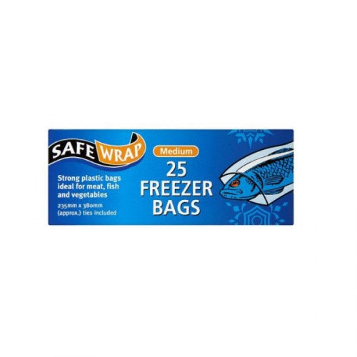 SAFEWRAP 25 MEDIUM FREEZER BAGS 25s Main image