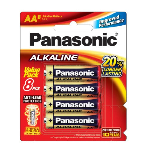 PANASONIC EVERYDAY ALKALINE AA BATTERY 8s Main image