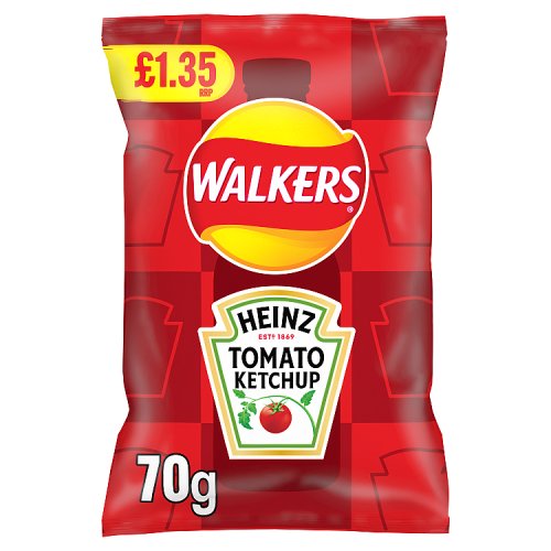 WALKERS HEINZ TOMATO KETCHUP £1.35 70g