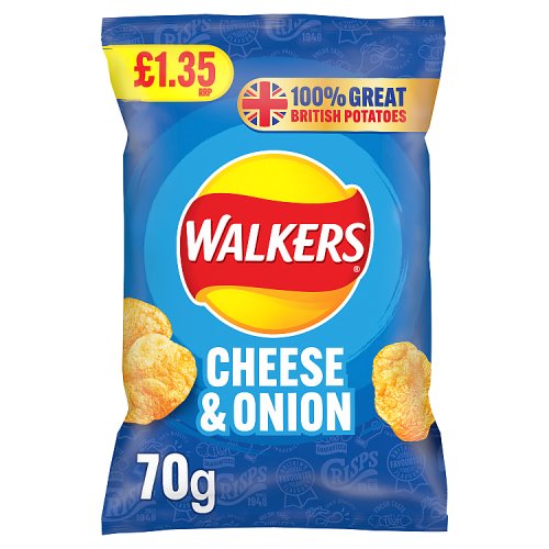 WALKERS CHEESE & ONION £1.35 70g