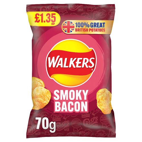 WALKERS SMOKEY BACON £1.35 70g