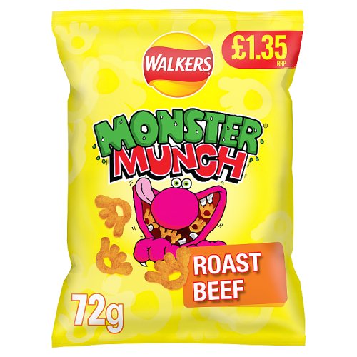 WALKERS MONSTER MUNCH ROAST BEEF £1.35 72g
