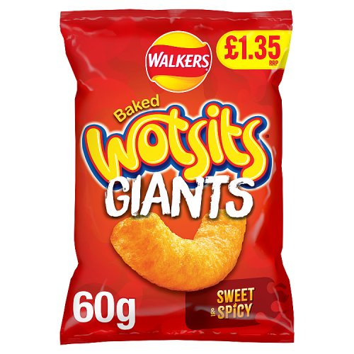 WALKERS WOTSITS GIANTS SWEET & SPICY HOT £1.35 60g Main image