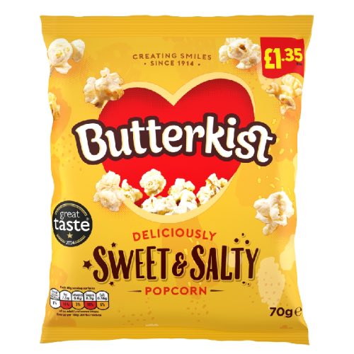 BUTTERKIST SWEET & SALTY POPCORN £1.35 70g Main image